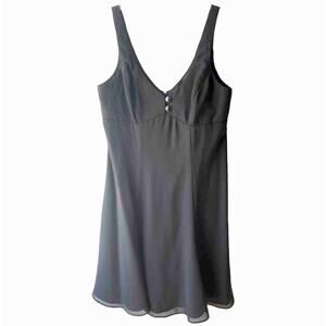 Vintage 90s Mini Dress Size 8 Hampton Nites Black Empire Waist Button Front